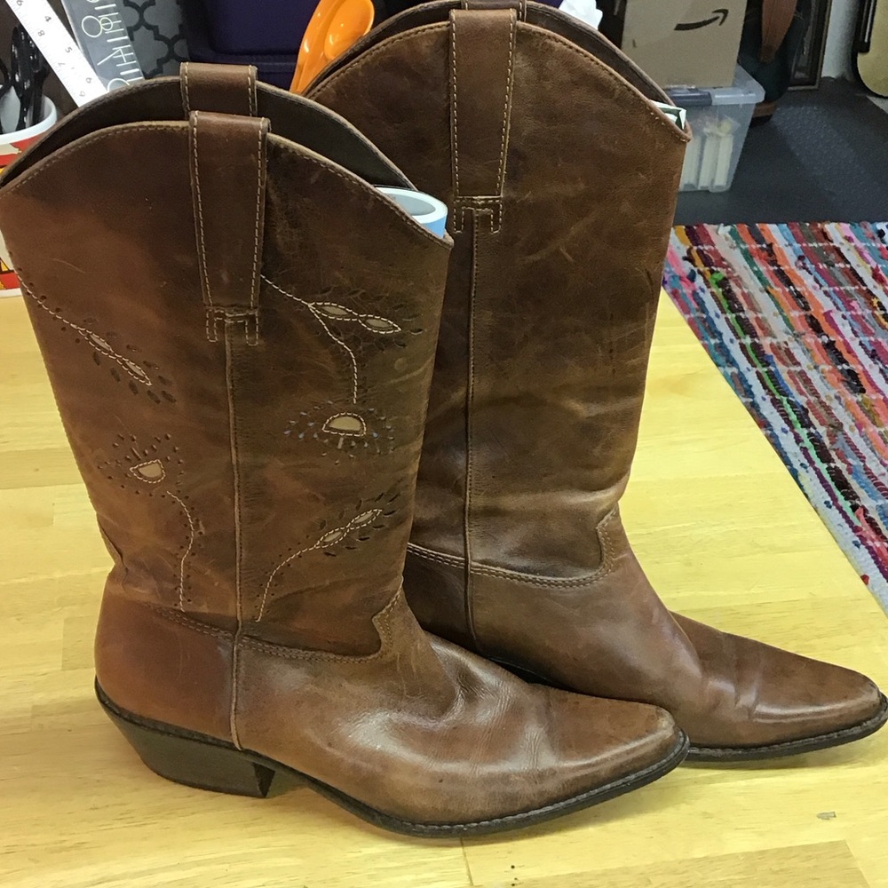 Brown Leather Cowboy Boots